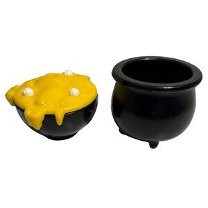 Monster High Home Ick Accessory Bowl of Yellow Goopy Soup and Black Cauldron